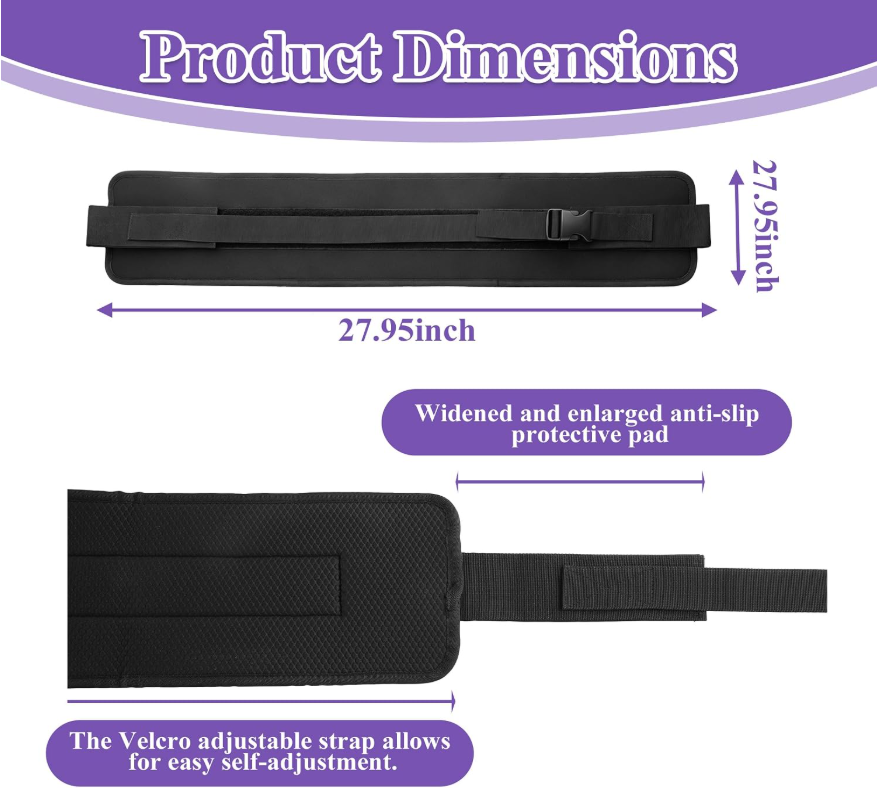 Padded glute belt with adjustable strap for hip thrusts and lower-body workouts