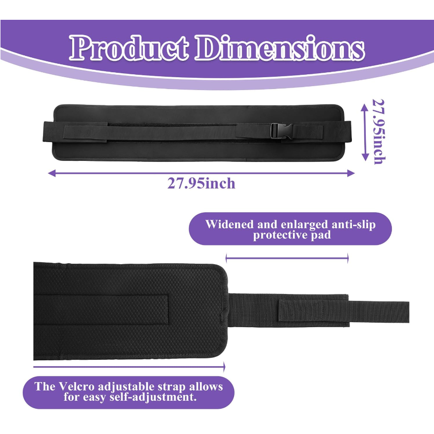 Padded glute belt with adjustable strap for hip thrusts and lower-body workouts