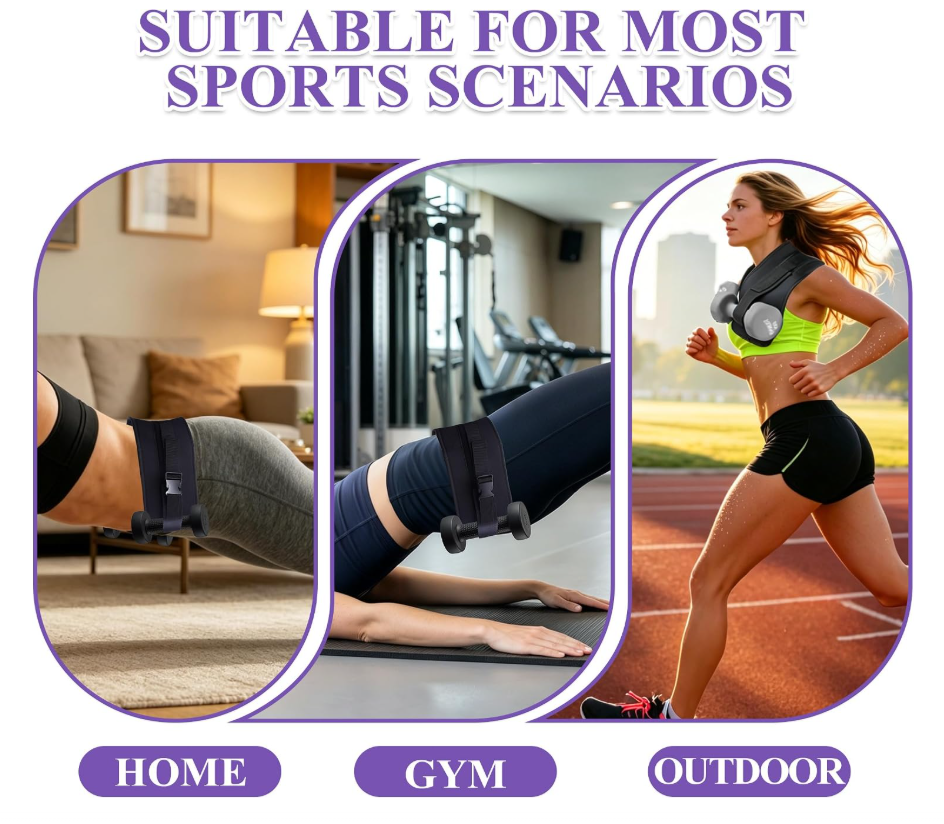 Padded hip thrust belt for loaded glute bridges and hip thrusts, adjustable strap, home gym