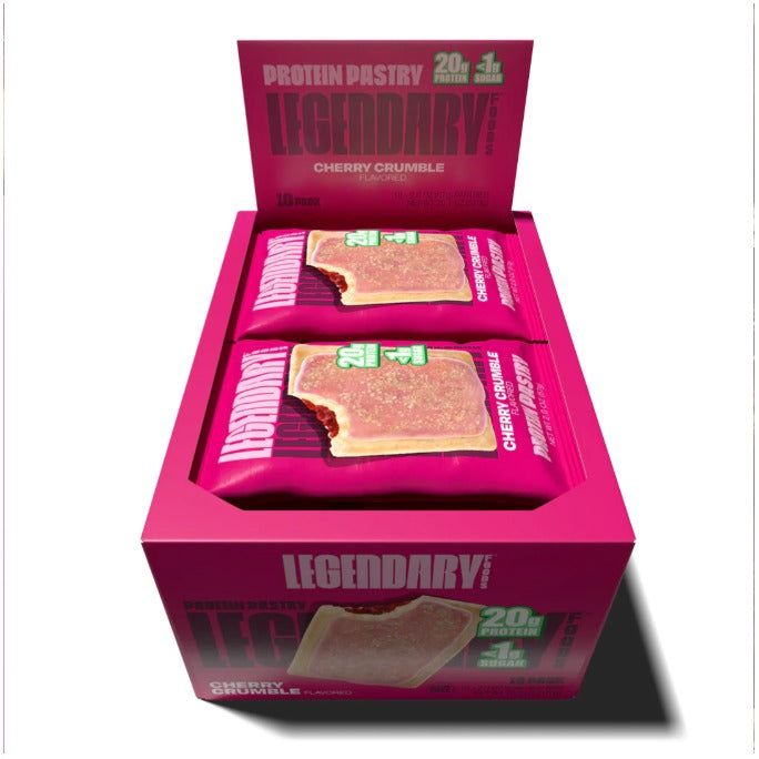 Legendary Foods Cherry Crumble Protein Pastry — box of 10 gluten-free keto toaster pastries, 20g protein