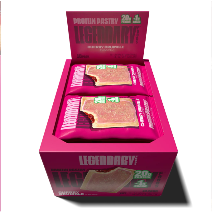 Legendary Foods Cherry Crumble Protein Pastry — boîte de 10 pâtisseries sans gluten, 20g de protéines, au Canada
