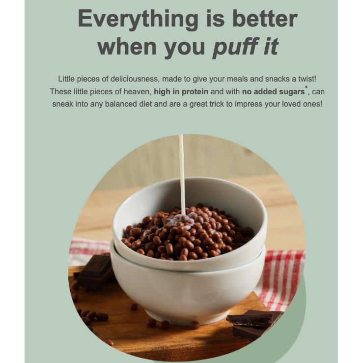 Prozis Keto Protein Chocolate Puffies (1 bag of 30 servings - 150g) — alternate angle