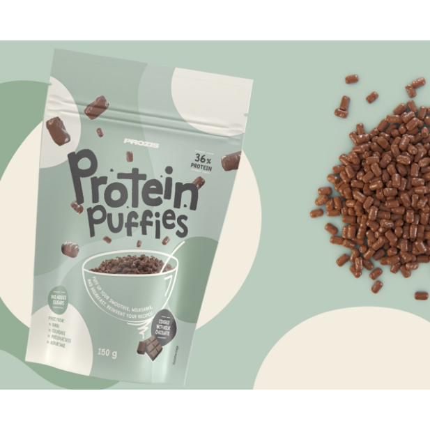 Prozis Keto Protein Chocolate Puffies (1 bag of 30 servings - 150g) — alternate angle