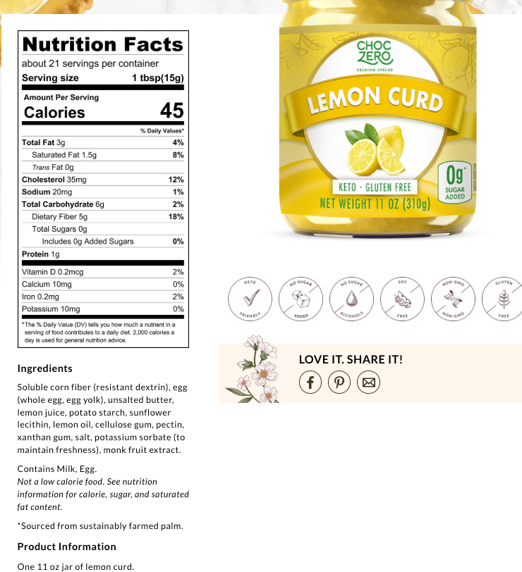 ChocZero Keto Spread (1 jar)