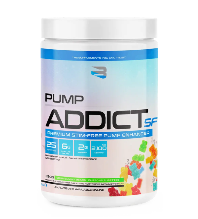 Believe Pump Addict STIM-FREE Pre-Workout (25 servings) alternate angle