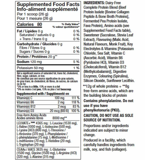 PVL ISO CLEAAR Clear Protein — Supplement Facts panel and ingredients list