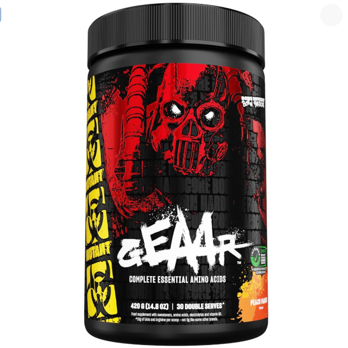 MUTANT GEAAR EAAs Complete Essential Amino Acids — Peach Mango tub front