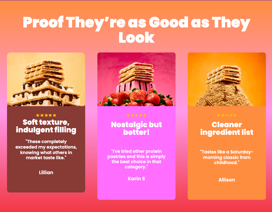 Magic Spoon Protein Pastries customer reviews — soft texture, nostalgic filling and cleaner ingredient list