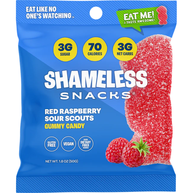 Shameless Snacks Low Sugar Vegan Gummy Candy (1 bag) - Top Nutrition and Fitness
