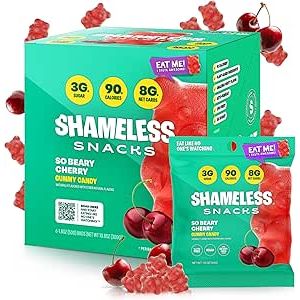 Shameless Snacks Low Sugar Vegan Gummy Candy (BOX of 6) - Top Nutrition and Fitness