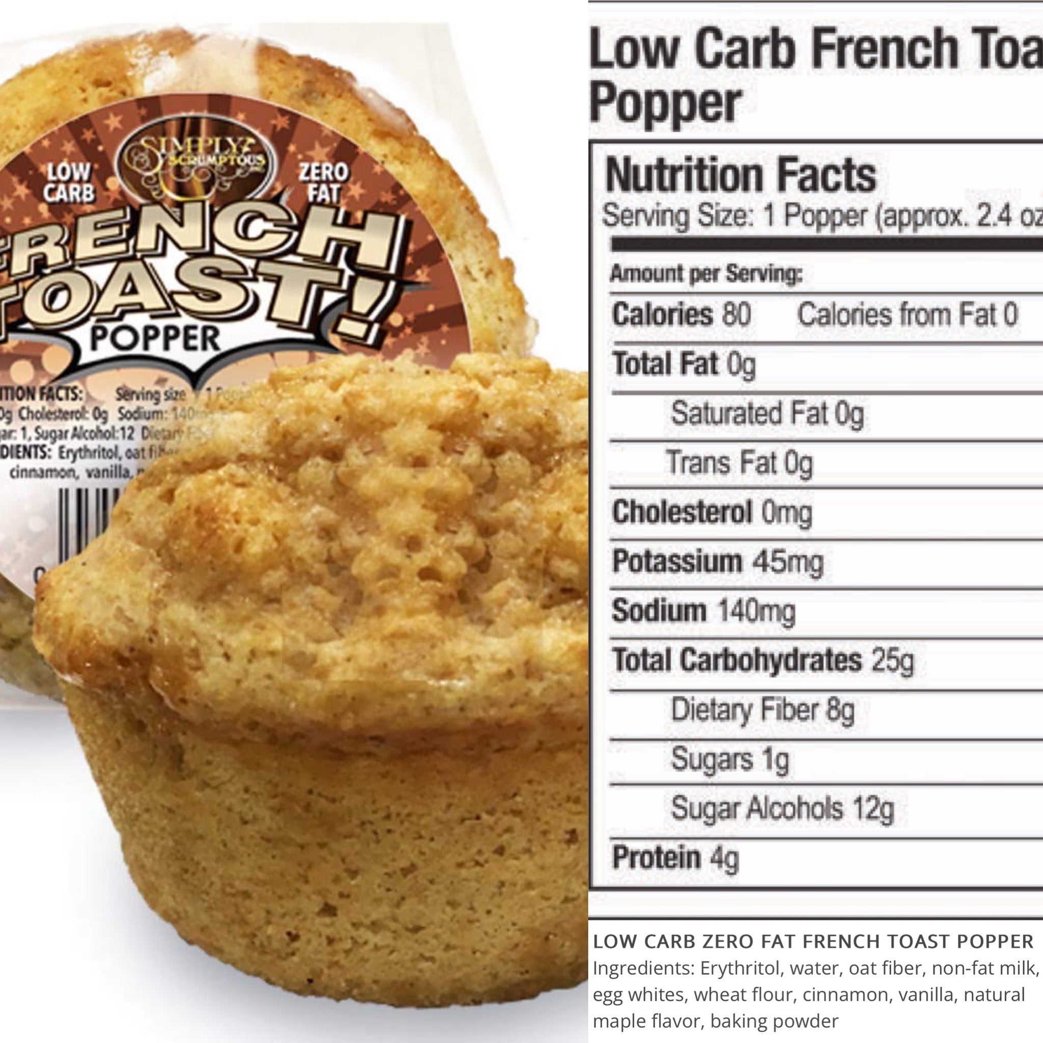 Simply Scrumptous SWEET Keto Snacks (1 unit) - Top Nutrition and Fitness Canada Low Carb Fat Free Popper French Toast-Fat Free Protein Donut-Fat Free...