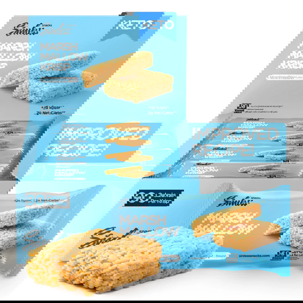Sinless Marshmallow Krisp Bars (1 box - 8 bars) - Top Nutrition and Fitness
