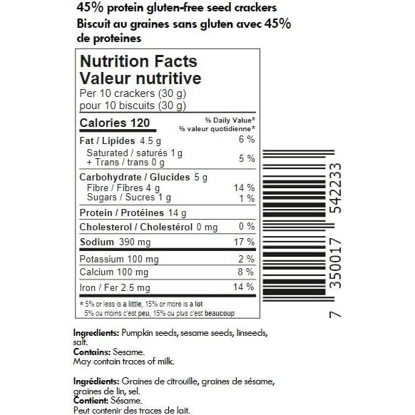 Swedish Protein Deli Grain-Free KETO Protein Crackers (~20 crackers/30g protein) - Top Nutrition and Fitness