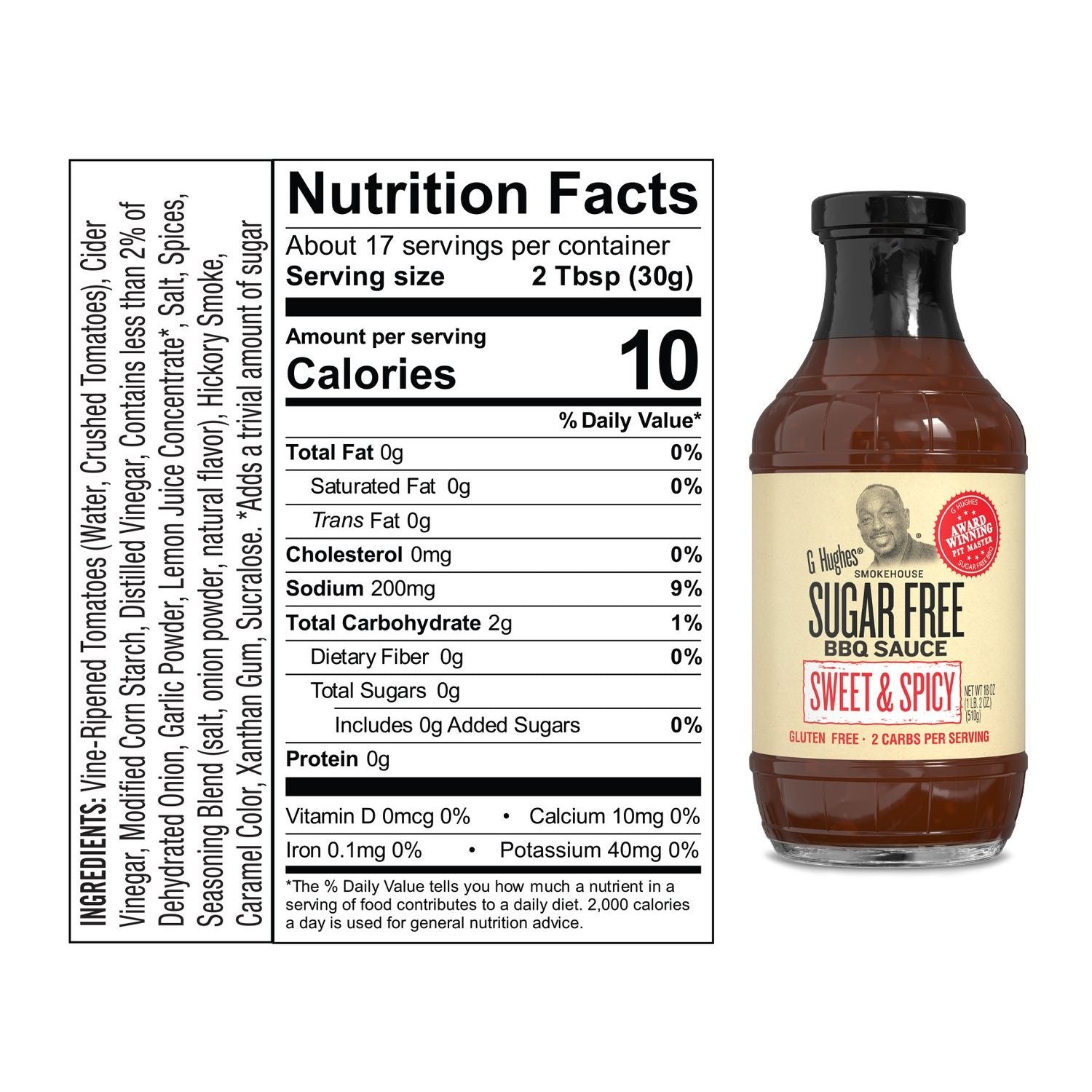 Sauce barbecue sans sucre G Hughes Keto (bouteille de 18 oz)