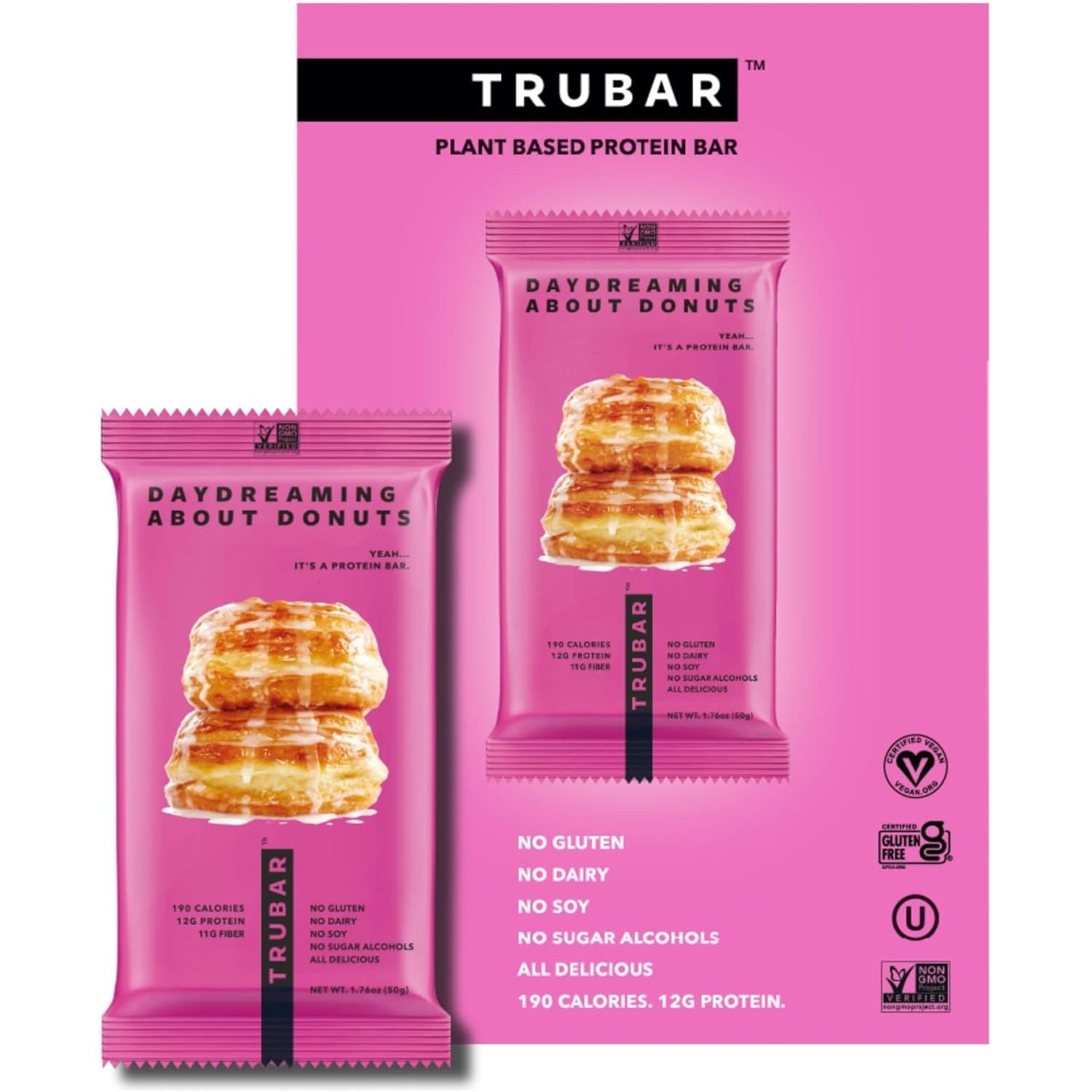 TRUBAR Vegan Protein Bar (1 box of 12 bars) - Top Nutrition and Fitness