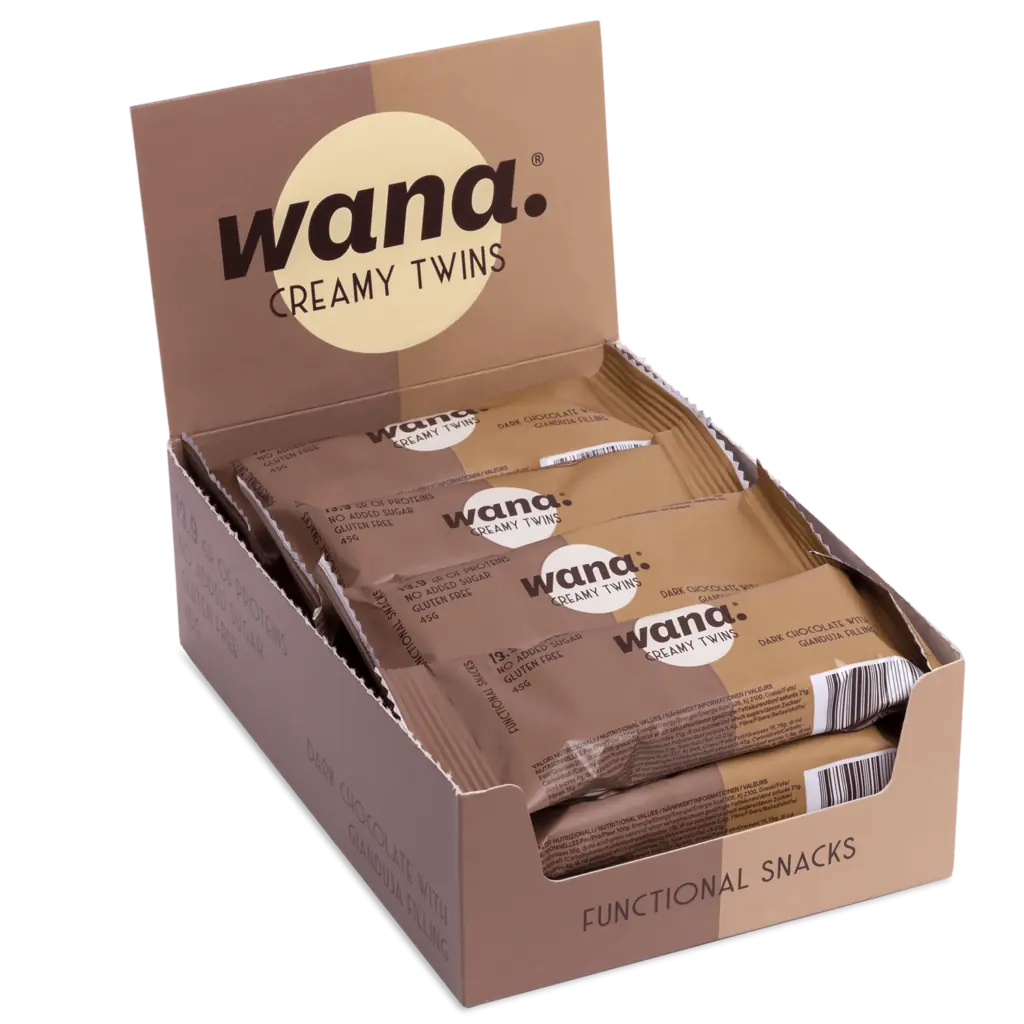 WANA CREAMY TWINS Keto Protein Bars (1 Box of 12 Bars) - Top Nutrition and Fitness