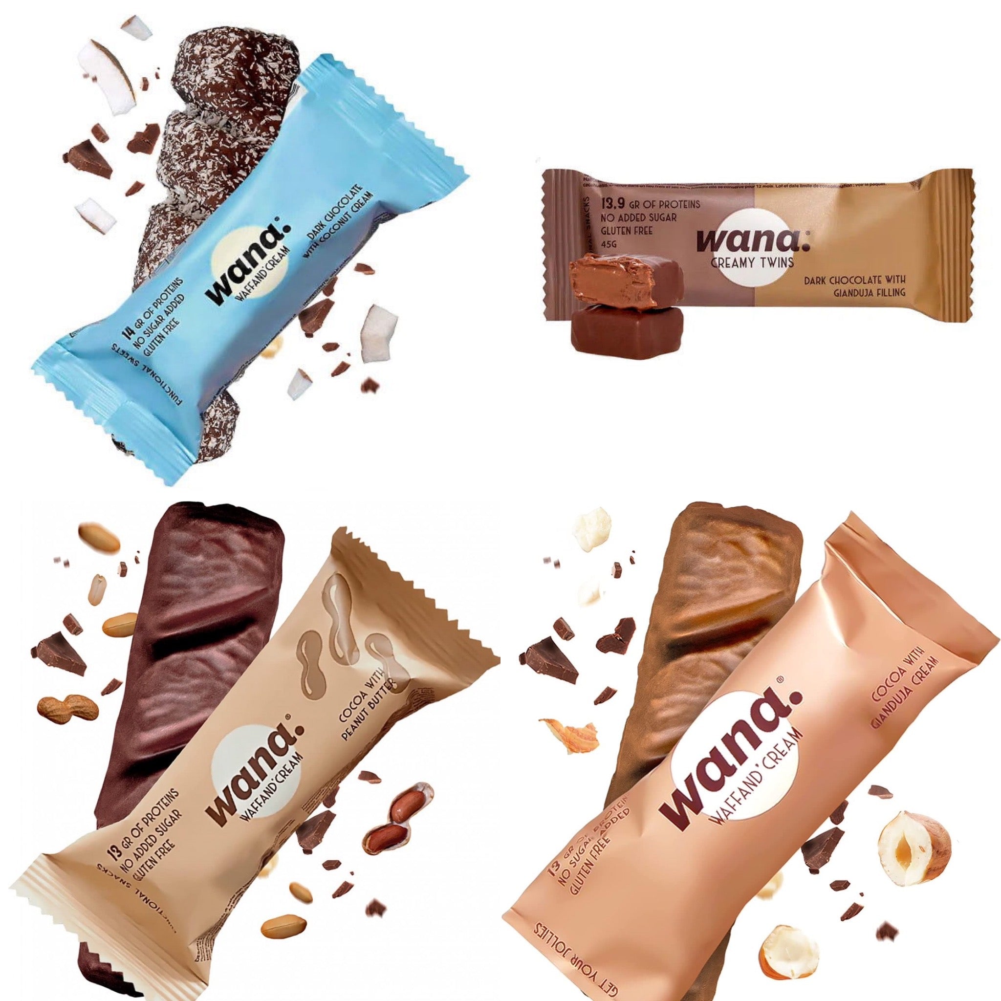 WANA Protein Bars Variety Pack (4 bars) - Top Nutrition and Fitness