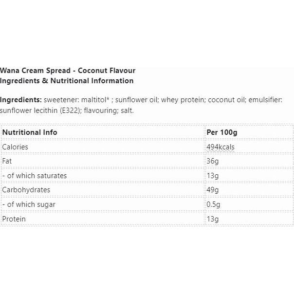 Wana Protein Cream Spread (250g) - Top Nutrition and Fitness