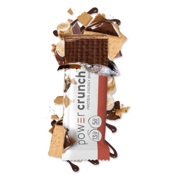 Power Crunch Protein Bar — S'mores bar with graham crackers, marshmallow and chocolate garnish