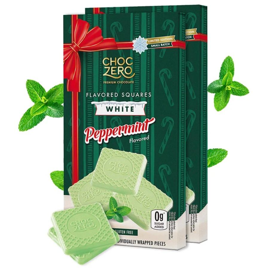 ChocZero Sugar Free Keto Bark White Peppermint