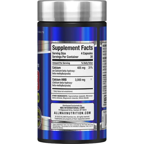 Allmax HMB 3000 Supplement Facts label