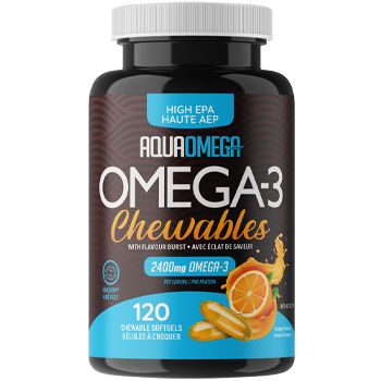 Aqua Omega-3 Fish Oil Chewables(120 Chewable Softgels) - Top Nutrition and Fitness Canada Lemon-Orange