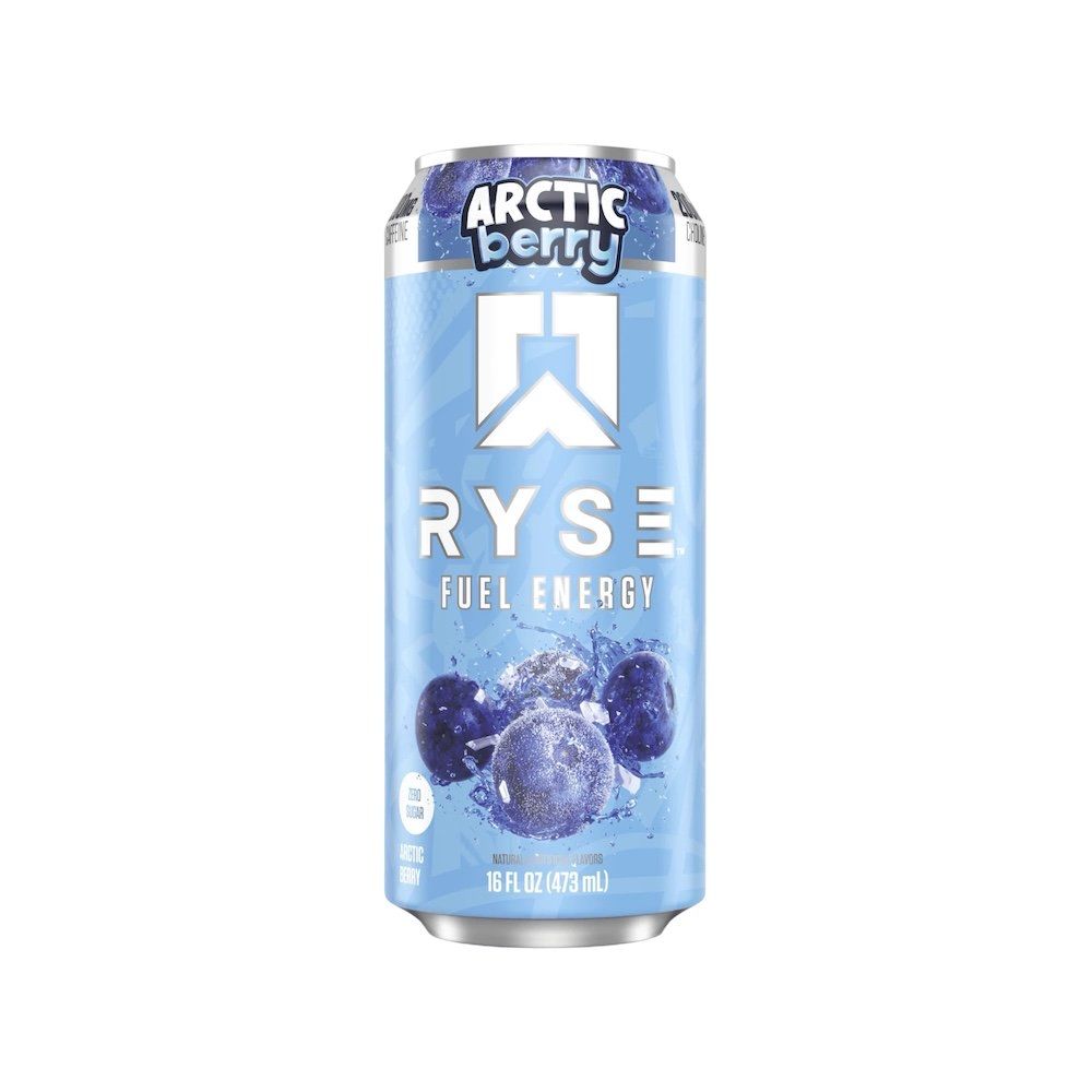 RYSE Fuel Energy Drink — Arctic Berry front of can, 16 fl oz, zero sugar