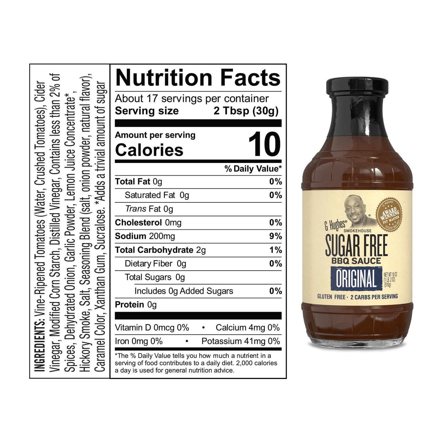 Sauce barbecue sans sucre G Hughes Keto (bouteille de 18 oz)