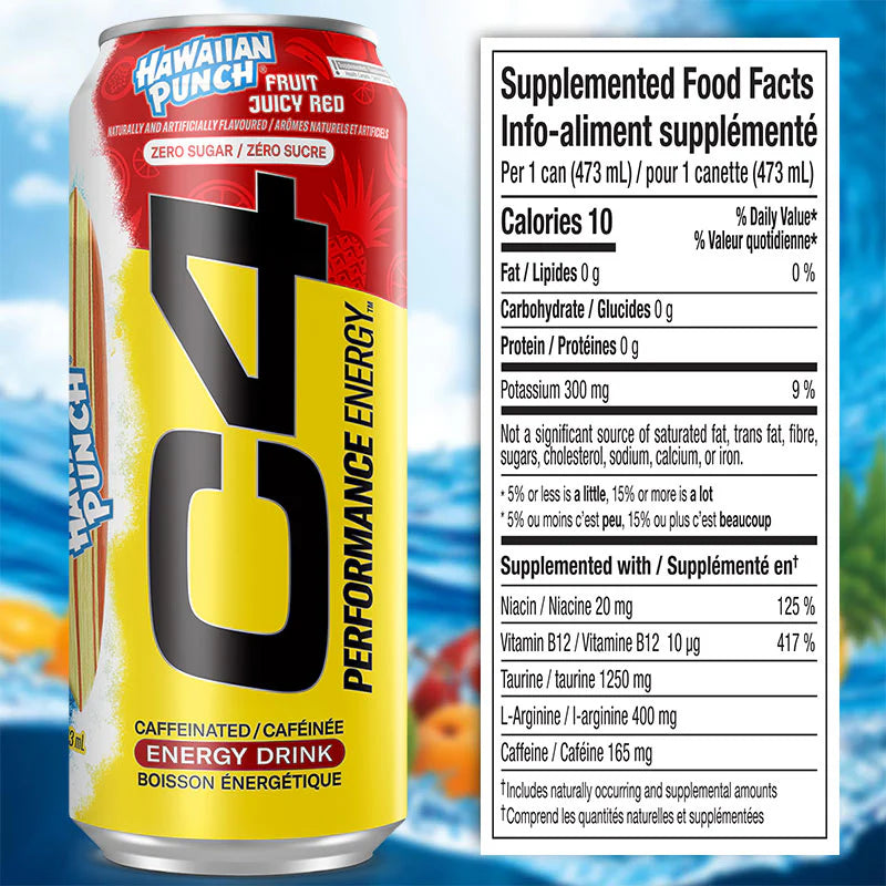 C4 Original Energy Drink Can | Carbonated Pre-Workout Drink Canada & USA Versions (1 can) Midnight Cherry (USA) - Cellucor -