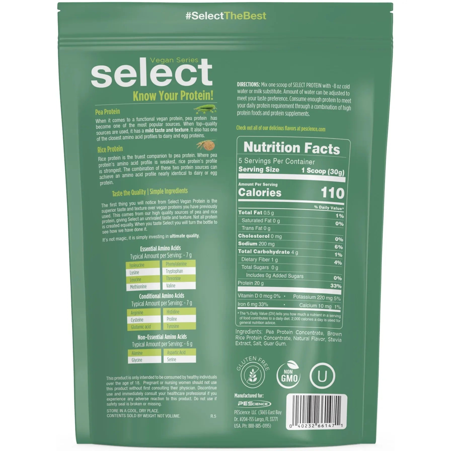 PEScience Select VEGAN Protein TRIAL SIZE (5 servings)