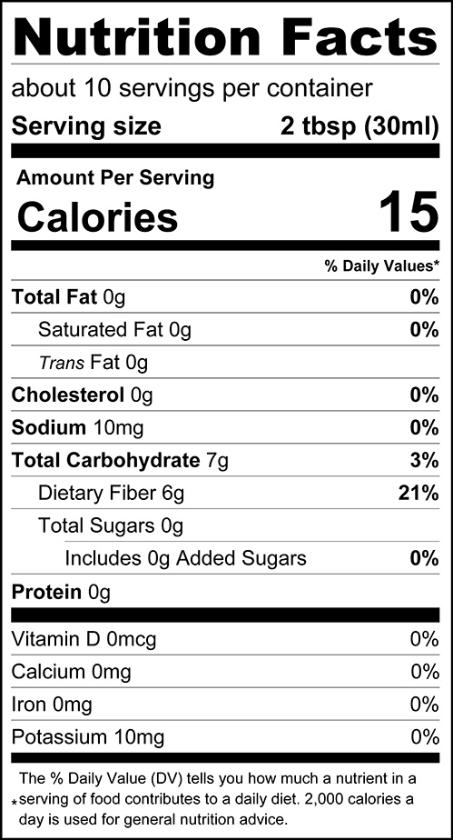 ChocZero Sugar Free Coffee Syrup Trio Nutrition Facts panel