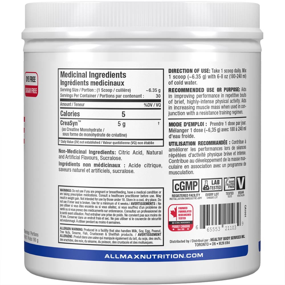 Allmax Nutrition Flavored Creatine Monohydrate Powder (30 servings)
