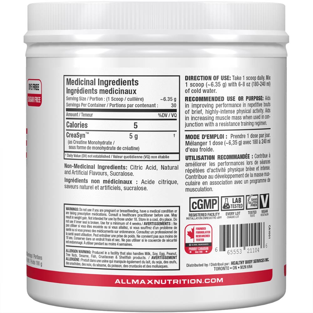 Allmax Nutrition Flavored Creatine Monohydrate Powder (30 servings)