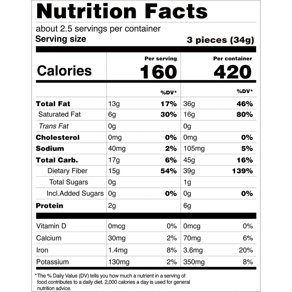 ChocZero Dark Almond Sugar Free Keto Bark — Nutrition Facts panel
