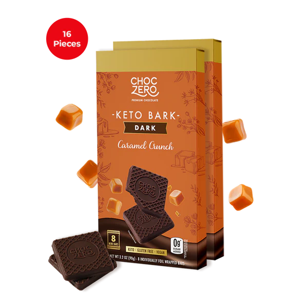 ChocZero Sugar Free Keto Bark Darkcaramelcrunch 2bar Product