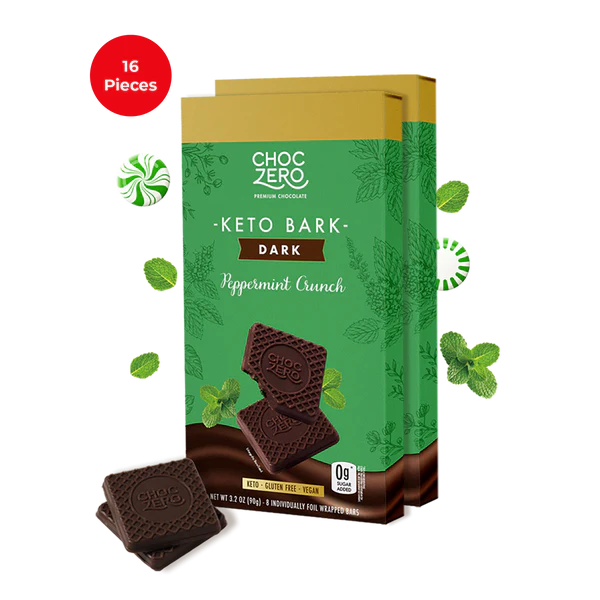 ChocZero Sugar Free Keto Bark Darkpeppermint 2bar Product