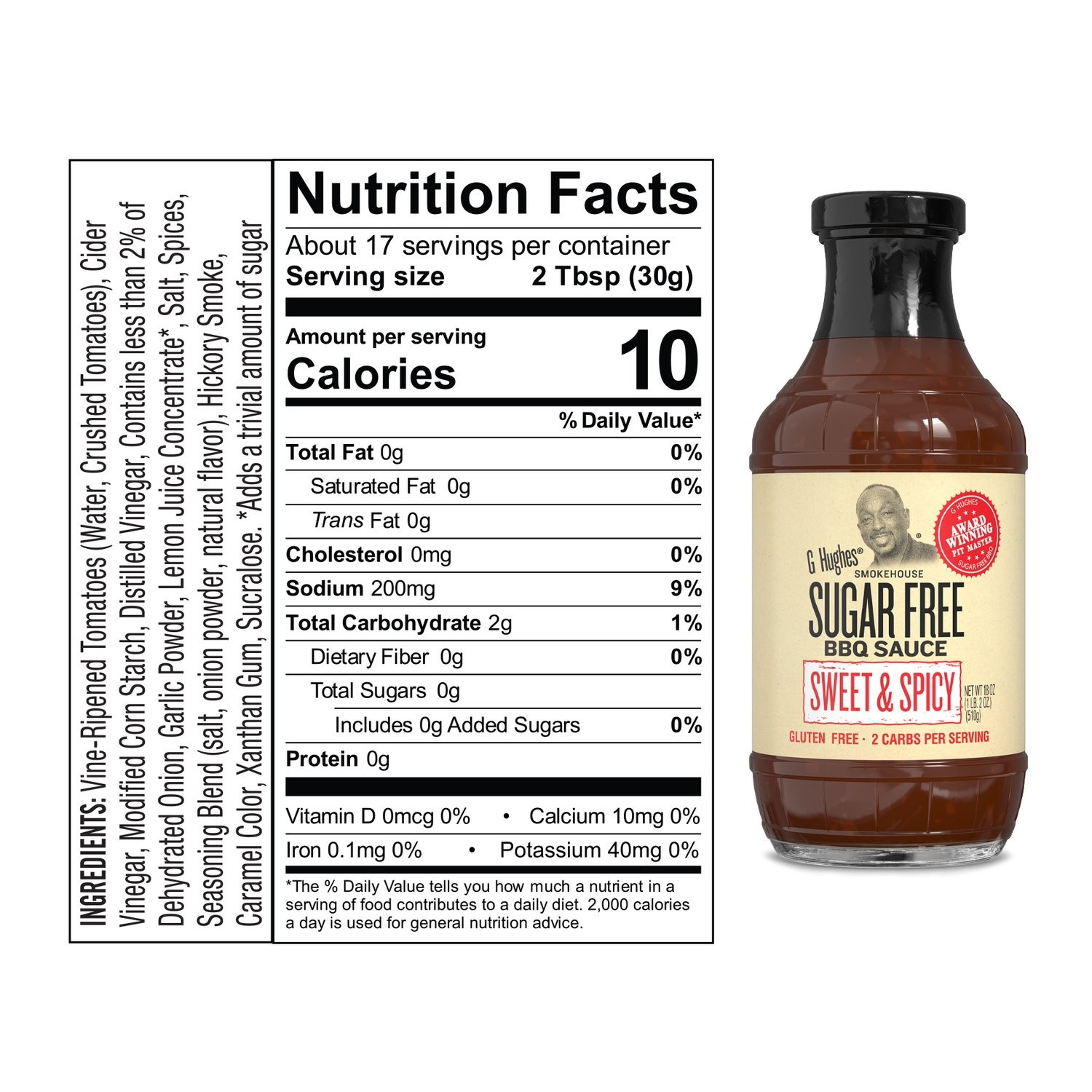 G Hughes Keto Sugar Free BBQ Sauce (18 oz bottle)