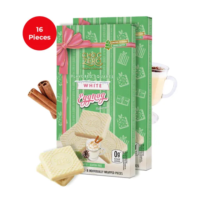 ChocZero Sugar Free Keto Bark (1 bar of 8 pieces) — Eggnog Squares *limited edition* front