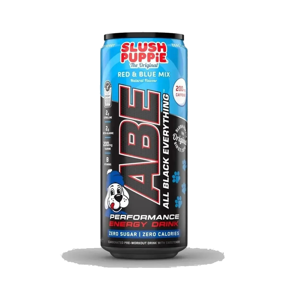 Applied Nutrition ABE Energy Drink (1 can) — Slush Puppie Red & Blue front