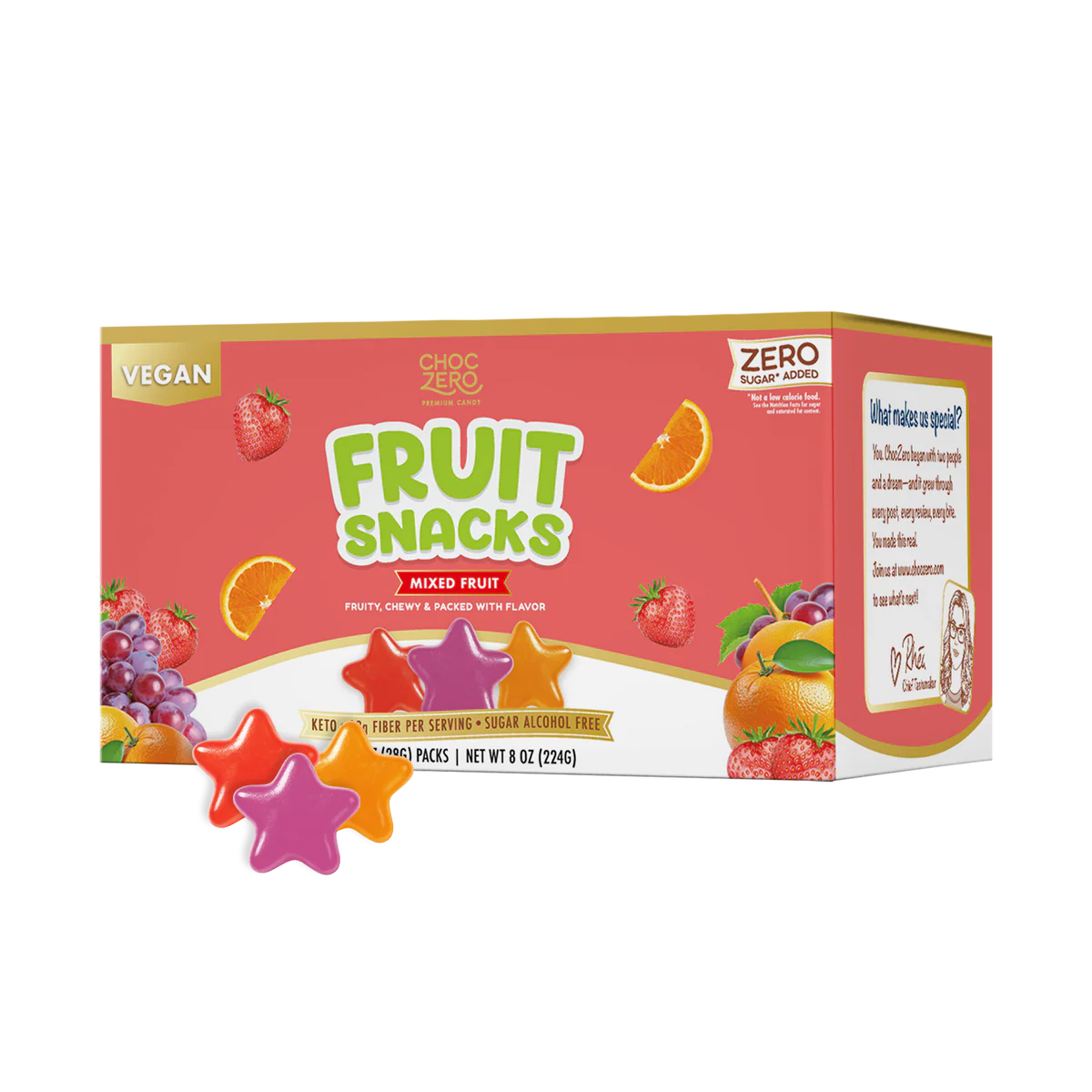 FRUITS　No.8 ChocZero Keto Fruit Snacks — Sugar Free Vegan Gummies, High Fiber