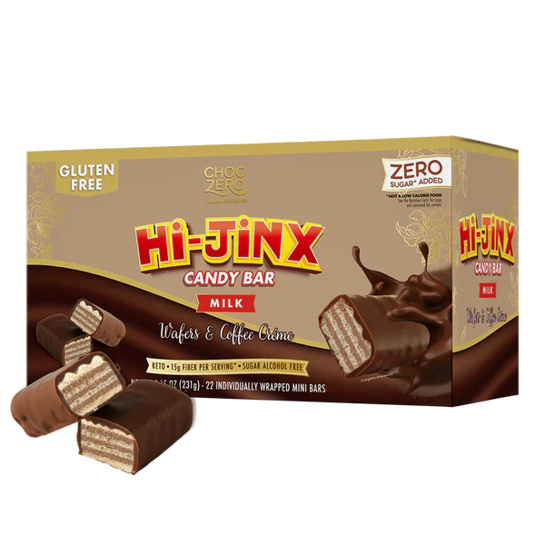 ChocZero Hi-Jinx Chocolate Candy Bars (Box of 22 bars)