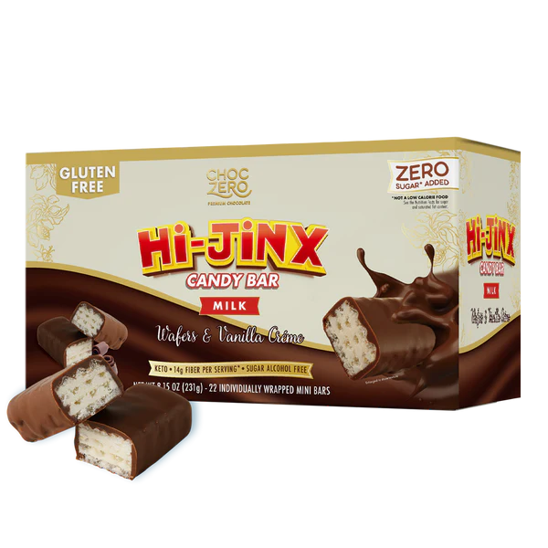 ChocZero Hi-Jinx Chocolate Candy Bars (Box of 21 bars)