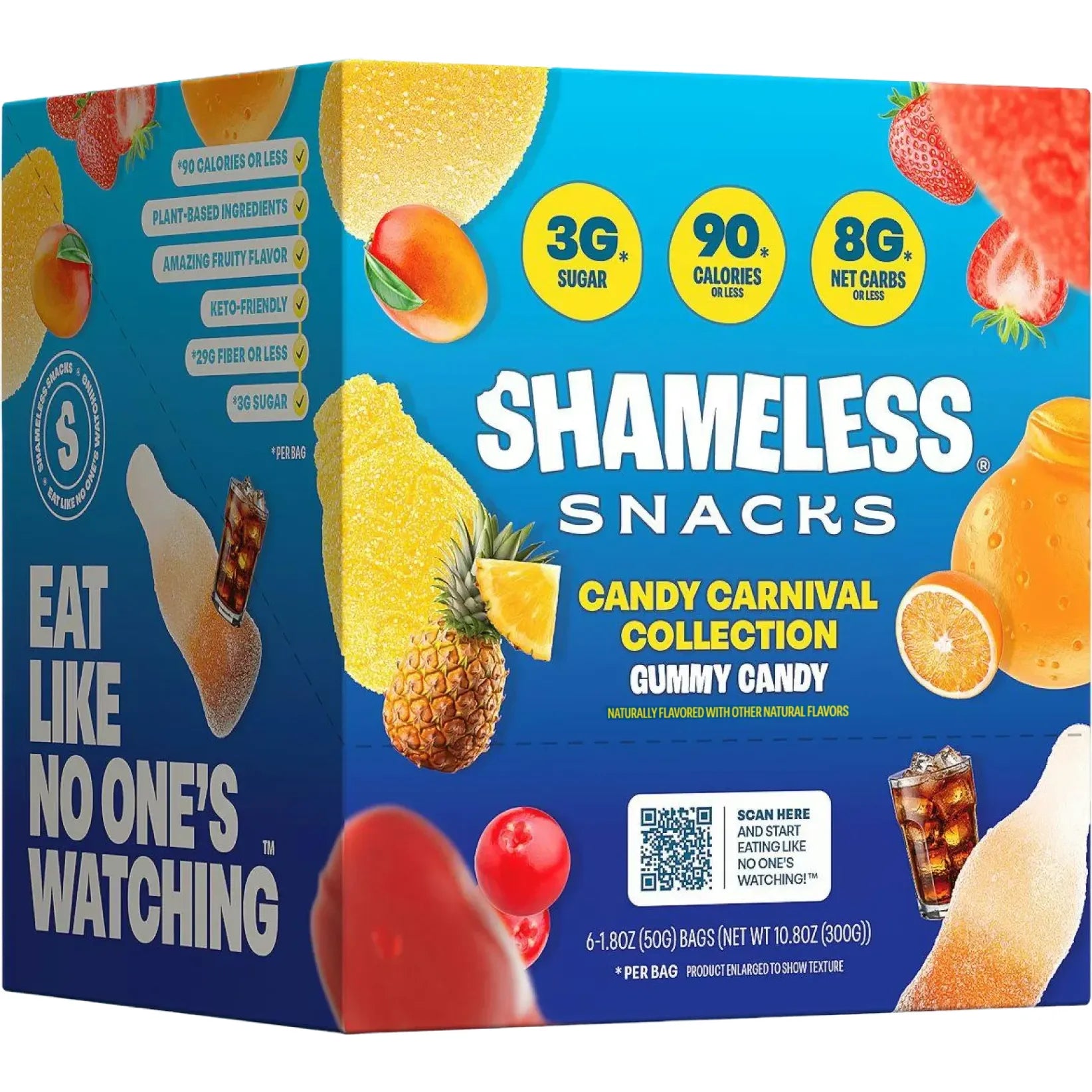 Shameless Snacks Low Sugar Vegan Gummy Candy (BOX of 6)