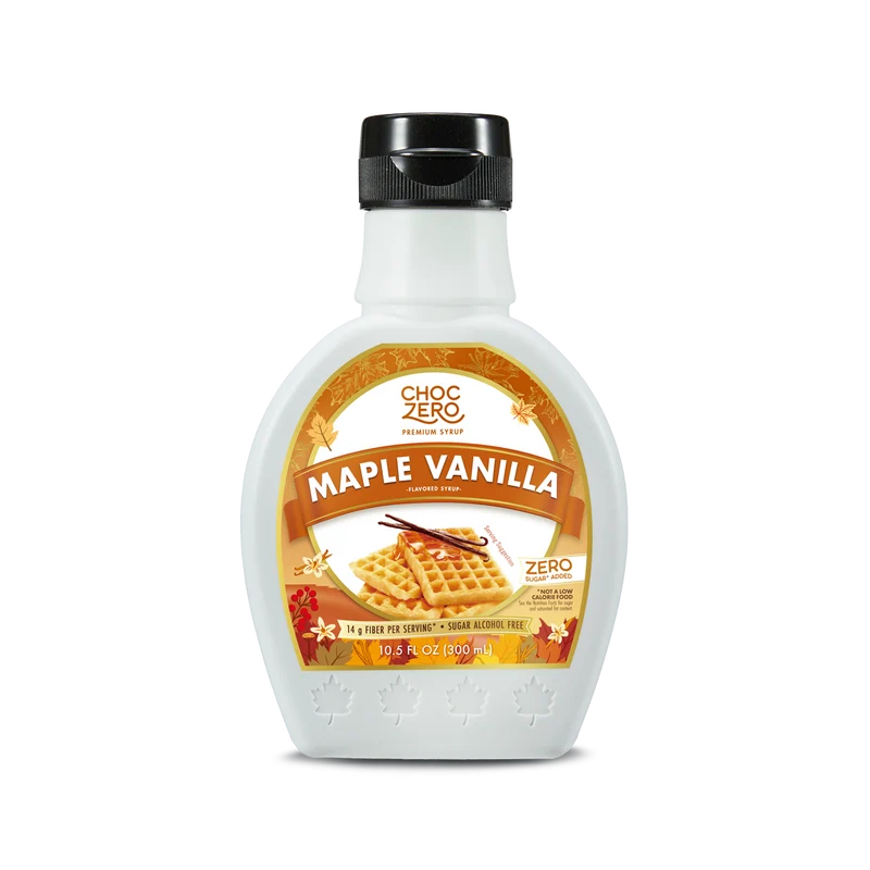 ChocZero GF Keto Sugar Free Maple Syrup (300g), Vanilla Maple Syrup flavour, retail bottle