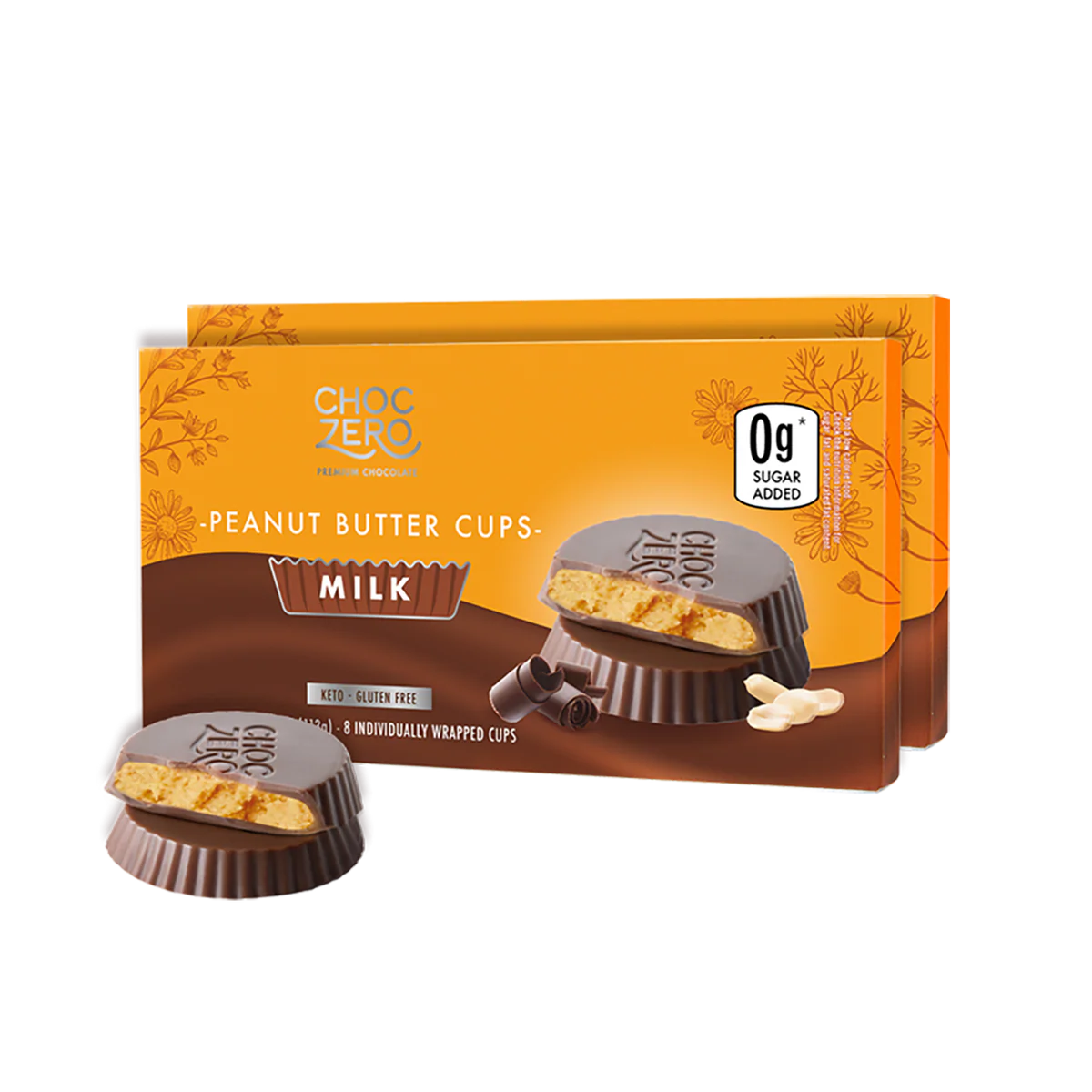 ChocZero Keto Peanut Butter Cups (1 box of 8 pieces)