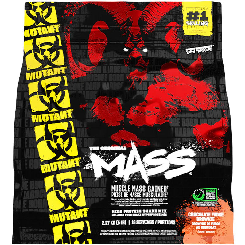 Mutant Mass Gainer Protein Powder | High-Calorie Weight Gainer (5 lbs) — Chocolate Fudge Brownie front