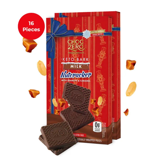 ChocZero Sugar Free Keto Bark (1 bar of 8 pieces) — Nutcracker *limited edition* front