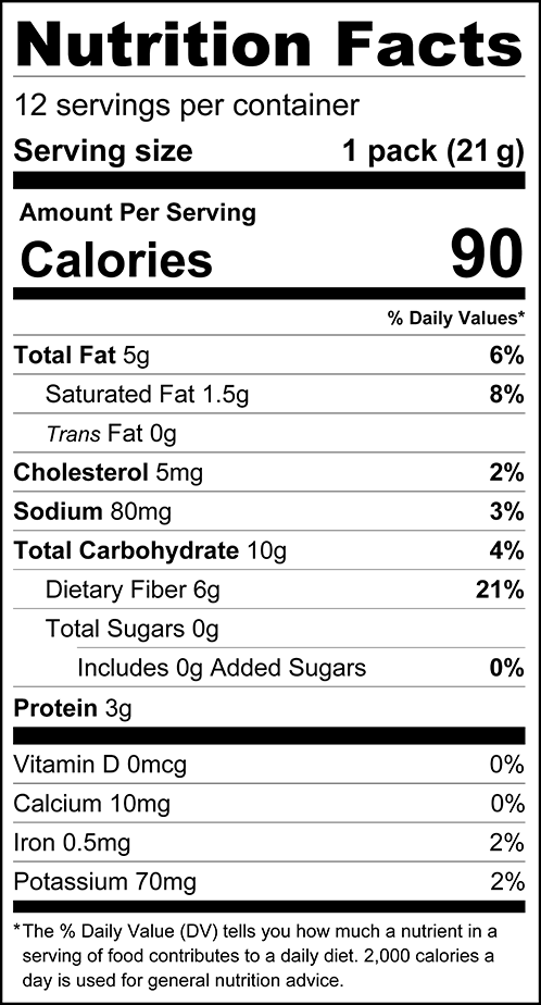 ChocZero Peanut Stackers Keto Peanut Butter Cookies Nutrition Facts panel