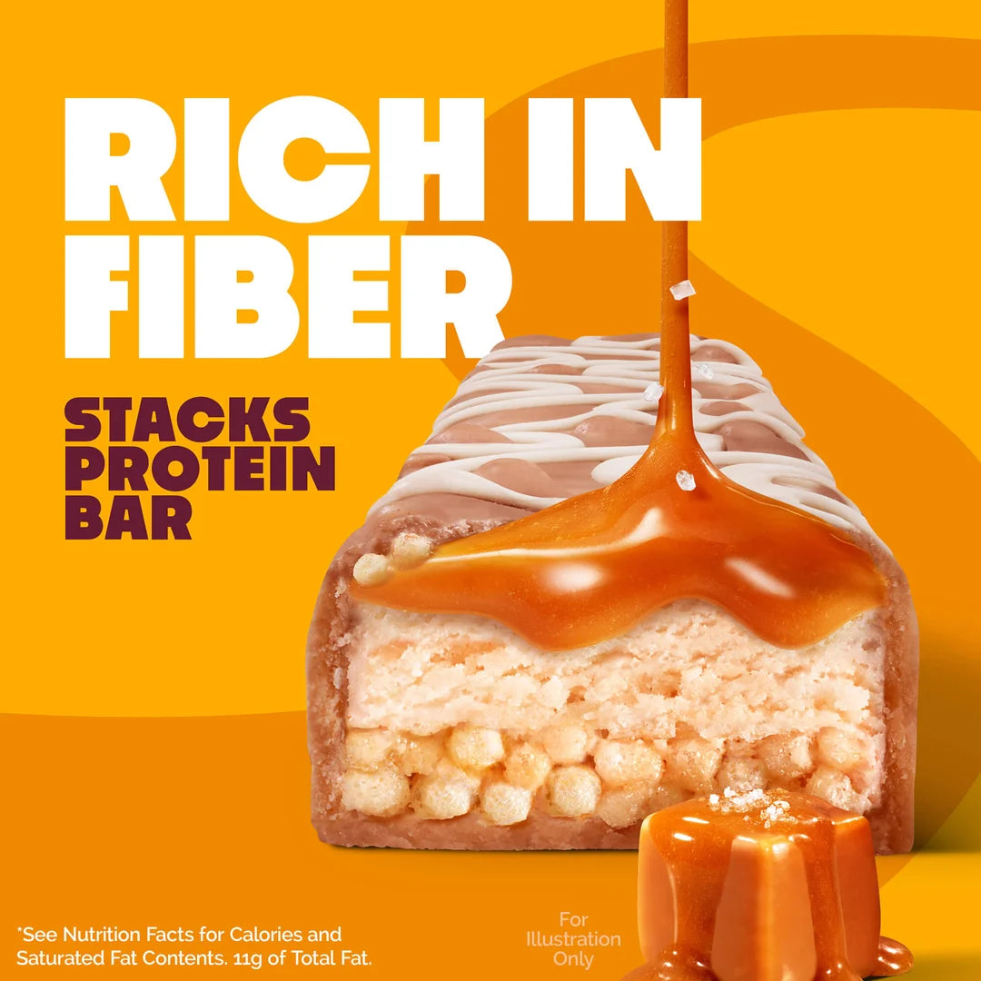 Quest Nutrition Stacks Protein Bar, Salted Caramel, multi-layered high-protein bar with 20g protein, 1g sugar