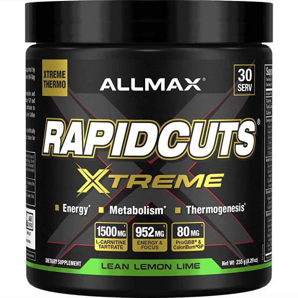 Allmax Rapidcuts Xtreme Powder Fat Burner (30 servings) - Top Nutrition and Fitness Canada Blue Rasberry-Lemon-Lime